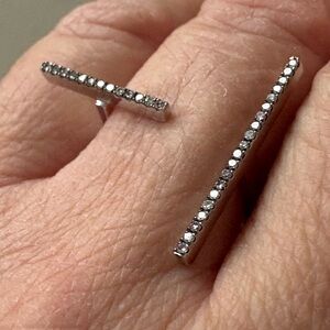 Selin Kent Francoise Ring 14K White Gold Night Sky Diamonds - Grey Pink White